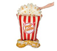 Holibanna Large Inflatable Popcorn Foil Balloon for Birthday Halloween Party Decorations Reusable Standing Blow Up Popcorn Balloon with Quick Inflation Carnival Photo Backdrop Prop