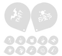 Holibanna Latte Art Stencils with Polishing Process 12pcs Coffee Decorating Stencils Made of Sturdy Pet Material for Making Latte Art and Sprinkling Cinnamon in Home and Cafe