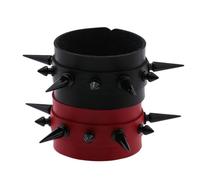 Holibanna Leather Set, Punk Style Double-layer Studded Cuff Wristband, Wide Leather Wrist Decor in Tones for Men and Women