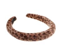 Holibanna Leopard Print Headband for Women Soft Plush Wide Hair Band for Fall Fashion Comfortable Cheetah Style Accessory Versatile for Casual Chic Looks for Autumn Wear
