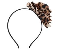 Holibanna Leopard Print Headband with Large Floral Detail for Women Stylish Hair Accessory for Parties Birthdays and Everyday Wear Comfortable Material for All-day Use