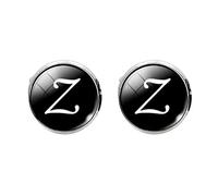 Holibanna Letter Cufflinks Men Business Suit Shirt Cufflinks Glass Sleeve Button Jewelry for Tuxedo Business Formal Shirts (Z Letter Pattern)