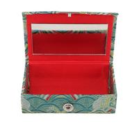 Holibanna Lipstick Case Made of Cloth Stylish Chinese Style with Mirror Lightweight Dual Branch Holder to Organize Lipsticks and Small Objects for Handbag for Travelling and Office Use
