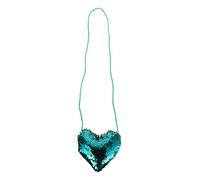 Holibanna Little Girls Mini Heart Shaped Crossbody Purse Glamorous Sequin Design Secure Strap for School Travel Shopping Boy Girl Handbag Turkish