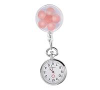 Holibanna Lovely Cartoon Flower Pocket Watch for Nurses Lightweight Retractable Watch Students and Healthcare Professionals