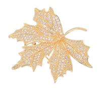 Holibanna Maple Leaf Lapel Pin Micro Zirconia Sparkle, Fashion Collar Brooch for Men’s Suit and Women’s Clothing, Metal Safety Pin Jewelry Accessory for Wedding and Autumn Wear