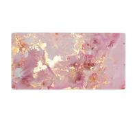 Holibanna Marble Computer Desk Pad Large Mouse Pad for Keyboard and Mouse Pink Gold Marble Design Desk Accessories Home Office Decor