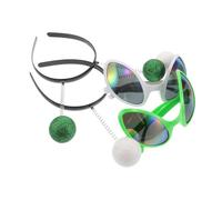 Holibanna Martian Antenna Headband Set Funny Alien Glasses and Glitter Head Boppers for Space Theme Parties Cosplay Carnival and Holiday Gatherings