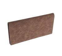 Holibanna Men’S Bifold Long Wallet with Multi Card Slots and Id Window, Thin Brown Faux Leather Travel Wallet for Office and Suit Pocket Use