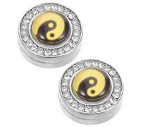 Holibanna Men’S Tai Chi Pattern Cufflinks Button Covers Pair with Rhinestone Embellishments for Dress Shirts, Formal Occasions and Weddings Shirt Accessories