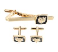 Holibanna Men’s Tie Clip and Animal Cufflinks Set - Stainless Steel Business Suit Accessories for Wedding and Formal Occasions - Chic Men’s Tie Clip Set with Unique Design