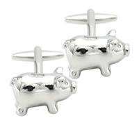Holibanna Men's Cufflinks Silver Piggy Bank Design Shirt Sleeve Buckle Accessories for Business Casual Banquets and Birthday Events Polished Comfortable Touch