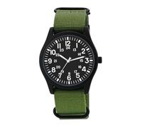 Holibanna Men's Quartz Watch Nylon Woven Strap, Large Digital Display Military Green Sport Wristwatch for Outdoor Activities and Casual Wear