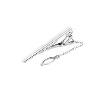 Holibanna Men's Silver Tie Bar Clip Spring Loaded Metal Necktie Clamp Pin for Business and Formal Shirts Elegant Simple Design Tie Pin for Men for Weddings and Daily Wear