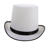 Holibanna Men's White Top Hat Tall Magician Hat Felt for Men Adults Masquerade Dress up Accessory
