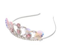 Holibanna Mermaid Princess Tiara Headband for Enchanting Sea Shell Design with Faux Pearls Lightweight Comfortable Ocean Theme Birthday Party Hair Hoop Handmade Durable Cosplay Accessory