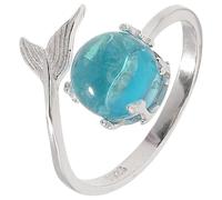 Holibanna Mermaid Ring Comfortable to Wear Silver Zinc Alloy Adjustable Fashion Statement Ring for Women and Girls Suitable for Dancing Party or Special Soiree