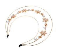 Holibanna Metal Flower Crown Headband for Women Goddess Crown Headpiece Pearl Hair Accessory