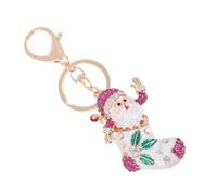 Holibanna Metal Key Pendant Santa Christmas Keychain Luster Surface Safe and Comfortable for Long Use