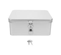Holibanna Metal Rectangular Tin Boxes with Lock & Key, Metal Containers Portable Rectangular Box Small Storage Home Organizer 5.5x3.7x2.8in