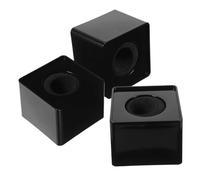 Holibanna Microphone Logo Station Portable Plastic Mic Flag Stand for Hosting Interviews and Presentations Stylish Modern Compact 3pcs Black