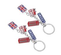 Holibanna Mini British Union Jack Keychains UK Flag Keyring Metal Travel Souvenir Keychains for England Accessories