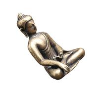 Holibanna Mini Buddha Sculptures Desktop Buddha Decor Creative Vintage Brass Lightweight Portable Gift for Sitting Room Friends Who like Buddhist Culture