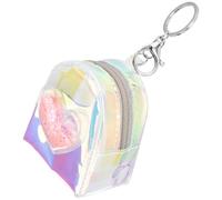 Holibanna Mini Dazzle Colour Coin Purse with Keychain, Lightweight PVC Anti-Lost Keyring Pouch for Organizing Keys and Earphone Storage, for Traveling and Daily Shopping