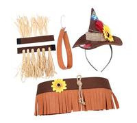 Holibanna Mini Scarecrow Hat Headband for Halloween Party Lightweight Breathable Scarecrow Costume Accessories for Women for Group Outfits and DIY Crafts Felt Material