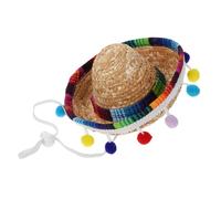 Holibanna Mini Sombrero Hat Set Mexican Straw Party Decorations Cat Dog Headbands for Festival Celebrations