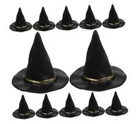 Holibanna Mini Witches Hats for Craft 12pcs Mini Witch Hats for Halloween Decorative Miniature Witch Caps for Doll Houses Party Decorations Cake Toppers and Crafting Projects