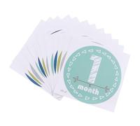 Holibanna Month Stickers Neonatal Photo Props for Scrapbook Newborn Growth Milestone Recording Pre-cut Adhesive Monthly Stickers for First Year Life Memory and Photography