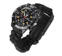 Holibanna Mountaineering Watch with Compass Outdoor Strap for Hiking Camping Climbing Multifunctional Black Design for Field Exploration