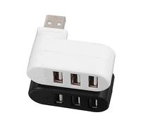Holibanna Multi USB Port Splitter Adapter with Built-in Engineering Level Chip, Plug and Play USB 2.0 Hub 2pcs 3 Ports Plastic White Compatible with Mobile Hard Disk and Printer
