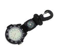 Holibanna Multifunctional Carabiner Clip Pocket Watch with Digital Dial Nylon Strap and Compass for Outdoor Adventures Travel and Professional Use Reliable and Portable Design