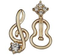 Holibanna Music Note Earrings Hypoallergenic Design Tiny Alloy Studs for Women Minimalism in Golden Colour Suitable for Formal Occasions and Daily Outfits