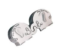 Holibanna My First Curl and Tooth Keepsake Box Set for Newborns Elephant Shape Silver Metal Small Storage Case Baby Hair and Teeth Collecting