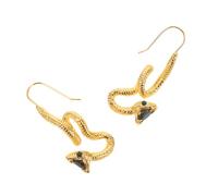Holibanna Mystical Gothic Snake Earrings for Women Boho Festival Jewelry Vintage Serpent Hoop with Green Eye Detail Rhinestone Drop Statement Accessory for Halloween Party