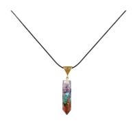 Holibanna Natural Stone Leather Necklace Pendant for Women with Hexagonal Prism Shape, Comfortable to Wear and Safe, for Party and Performance Occasions