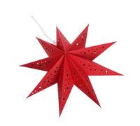 Holibanna Nine-Point Paper Star Lantern Lampshade with LED Lights Red Origami Hanging Decoration for Christmas Weddings Birthday Parties Indoor Outdoor Holiday Home Decor