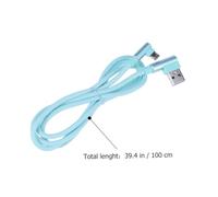 Holibanna Nylon Braided Fast Charging USB Cable with Dual Right Angle Connectors Durable Tpe Material Flexible and Wear Resistant Data Cord for Phones Mint Green