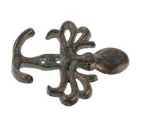 Holibanna Octopus Wall Mounted Hooks Cast Iron Sea Animal Key Holder Nautical Ocean Theme Decorative Coat Hanger for Entryway Bathroom Bedroom Wall Storage