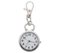 Holibanna Old Man Keychain Pocket Watch Large Dial Zinc Alloy Portable Watch for Nurses Doctors Chefs Hiking Climbing Silver