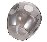 Holibanna Oval Glass Lampshade Replacement Globe with Dimples, Smoke Grey Blown Glass Light Shade Cover for Desk and Wall Lamps, Decorative Pendant Light Fixture Accessory for Home Lighting