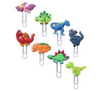 Holibanna Paper Clips for Organizing Files and Letters Decorative Dinosaur Shaped 8pcs Made of PVC, Lovely, and Easy to Store Small Document Clips Random Color in Home Or Office