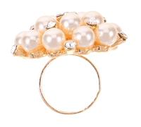 Holibanna Pearl Ring Chic Finger Ring Open Design Adjustable Jewelry for Women Aesthetic Simple Minimalist