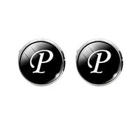 Holibanna Personalised Cufflinks Letter Cufflinks Men Business Suit Shirt Glass Sleeve Button Jewelry for Tuxedo Business Formal Shirts (P Letter Pattern) Men's
