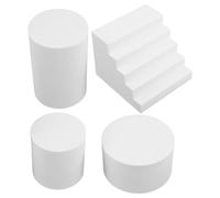 Holibanna Photography Background Props Set White Eva Foam Geometric Shapes Including Ladder and Cylinder for Cosmetics and Makeup Tools Photography and Outdoor Locations