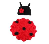 Holibanna Photography Ladybug Crochet Outfit Set with Hat and Pants Unisex Props for Photo Shoot Studio Sessions