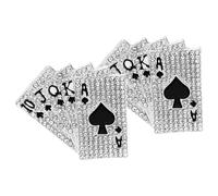 Holibanna Playing Card Brooch Pin Set 2Pcs, Safe and Light Alloy Rhinestone Pins with Unique Hip Hop Style for Men and Women’S Clothing Decoration